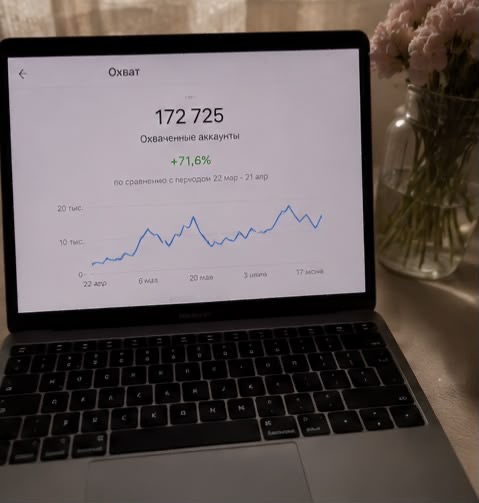 Статистика охвата контента — 172 725 аккаунтов
